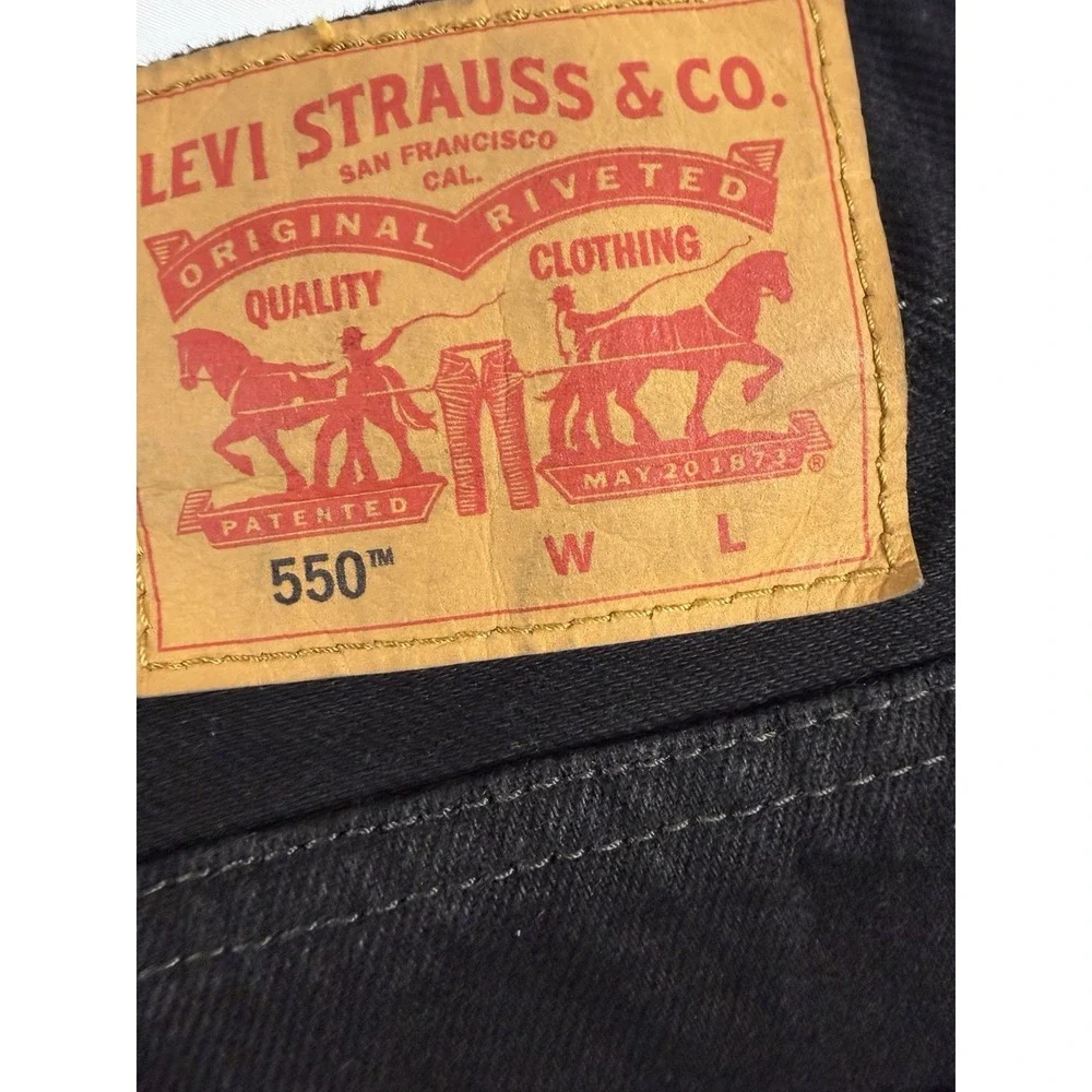 Levi's 550 Relaxed Fit Black Men's Jeans 54X28 Denim Jeans Big & Tall